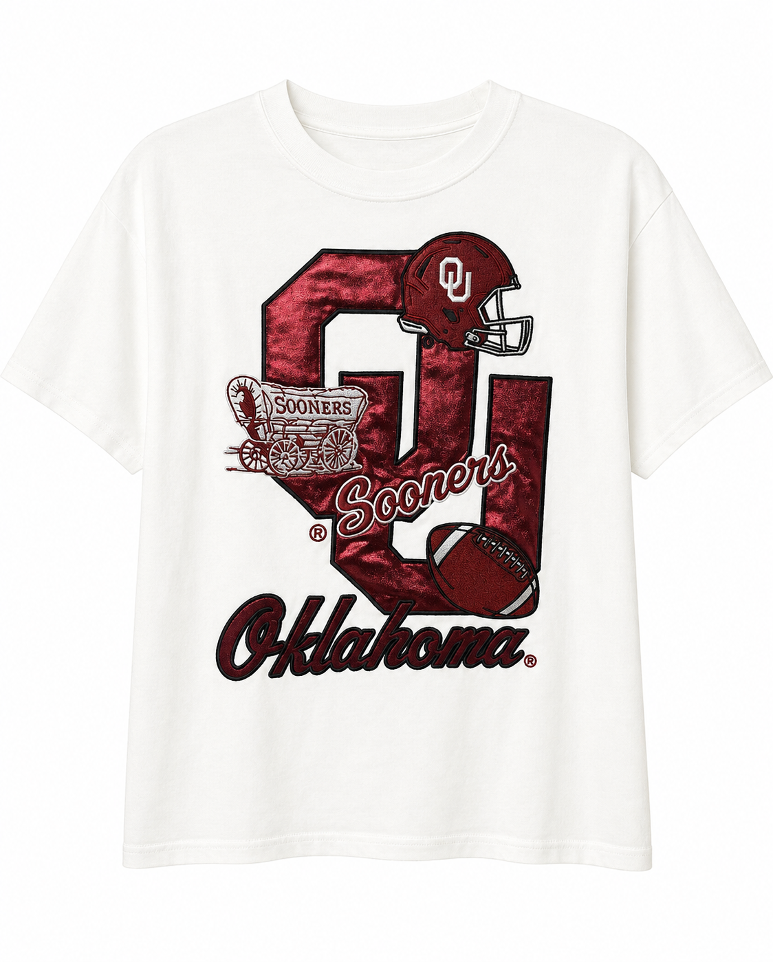 BB Stadium White OU Interlock & Shine Top