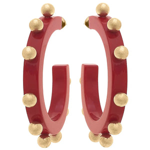 Kelley Studded Metal and Resin Hoop Earrings by Canvas Style