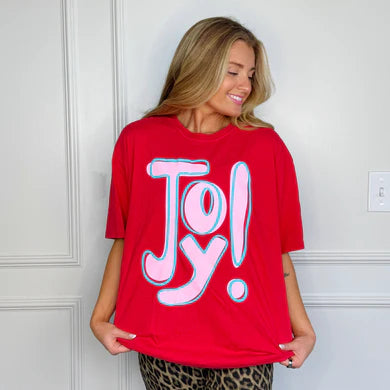 Joy! Christmas Comfort Color Graphic Tee