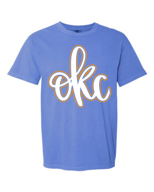 OKC Script Blue Graphic Tee