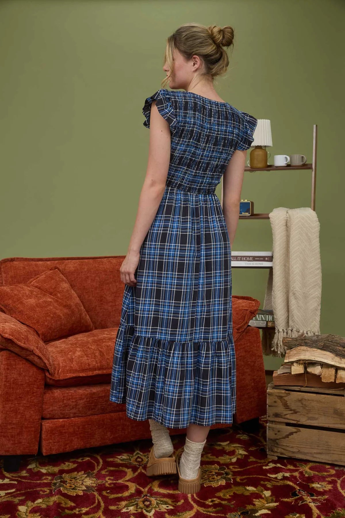 Put Your Plaid On Midi Dress