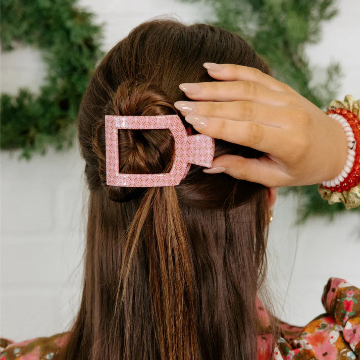 TELETIES Berry Cozy Square Flat Hair Clip-Small