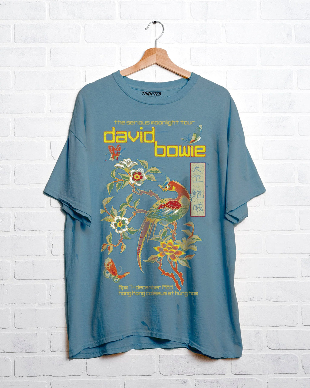 LivyLu David Bowie Hong Kong Gala Blue Thrifted Graphic Tee