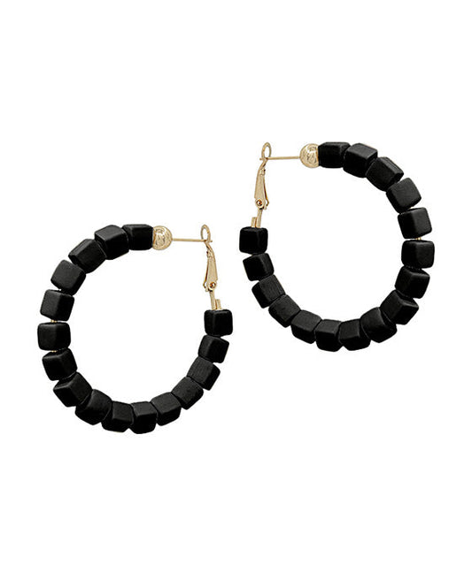Square Hoop Cube Earrings