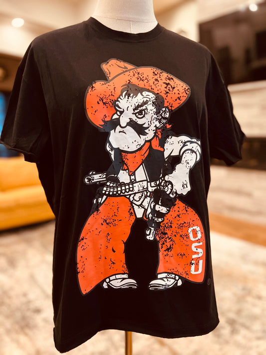 BB Pistol Pete Black Oversized Stadium Graphic Tee
