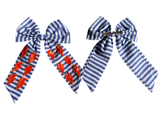 OKC Thunder Stripe Bolt Hair Clip Bow