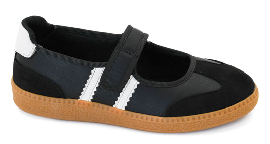 **Arriving Soon**Calm Down Mary Jane Black Sneaker by Corkys Footwear