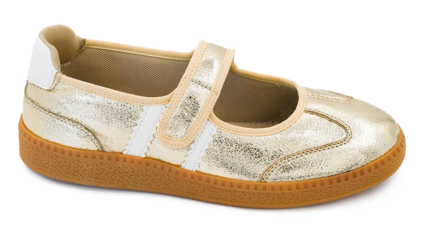 **Arriving Soon**Calm Down Gold Mary Jane Sneaker by Corkys Footwear