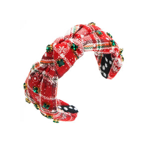 Christmas Beaded Plaid Headbands