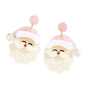 Acrylic Santa Earrings