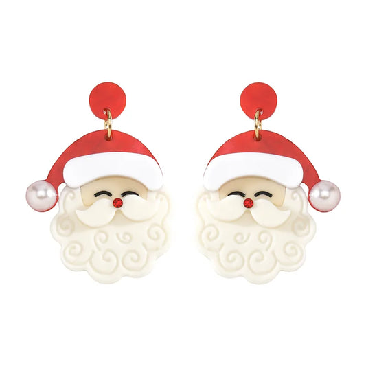 Acrylic Santa Earrings