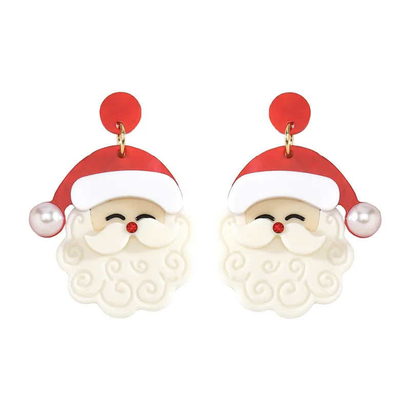 Acrylic Santa Earrings