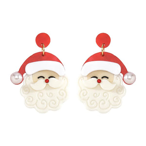 Acrylic Santa Earrings