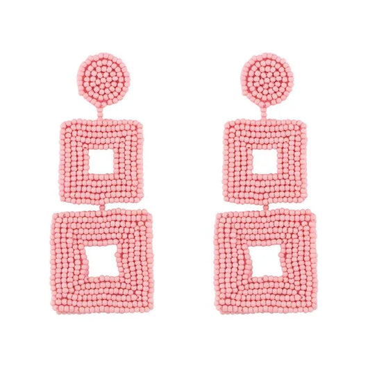 Seed Bead Square Dangle Earring