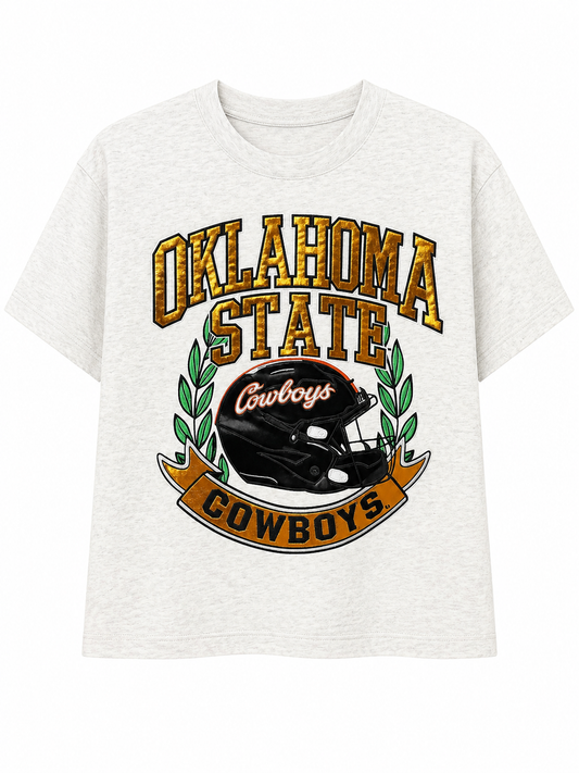 BB Stadium Oatmeal OSU Helmet/Laurels & Shine Top