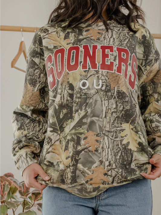 Ou Oklahoma Sooners Filled Gault Camo Sweatshirt