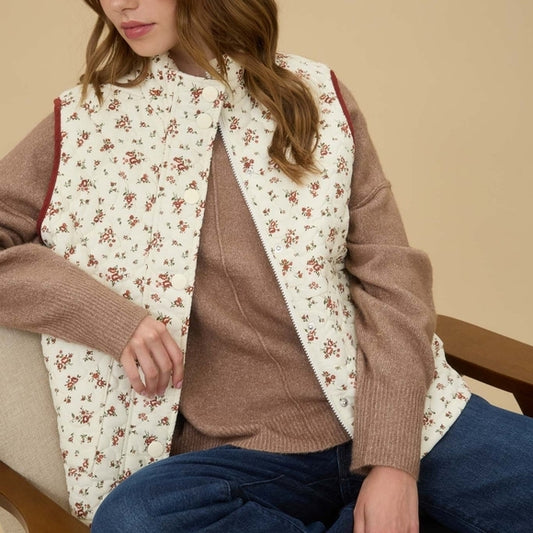 Floral Quilted Vest