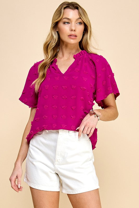 Sassy Swiss Dot Textured Top