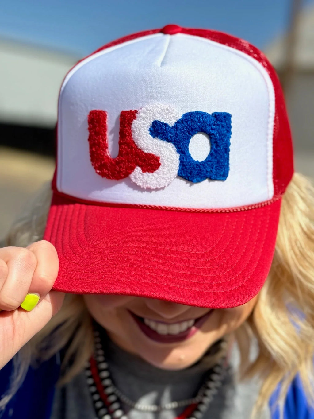 USA Chenille Foam Trucker Hat