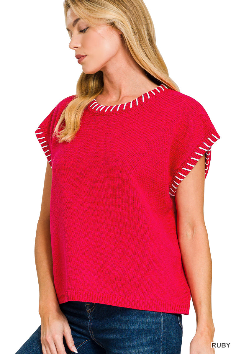 Zenana Stitch Detail Sweater