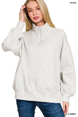 Zenana Scuba Full Half Zip Pullover