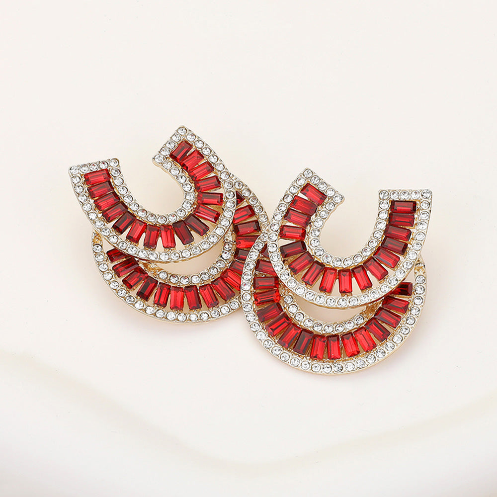 Double Stone Embellished Earrings