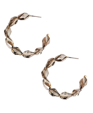 Elegant Bead Hoop Earrings