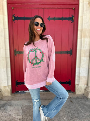 Peace Wreath French Terry Graphic Sweatshirt