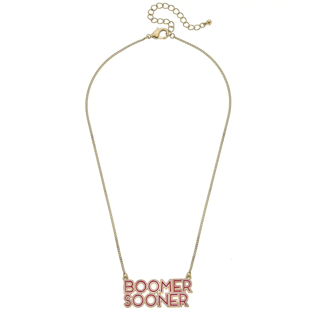 Oklahoma Sooners Outline Enamel Necklace by Canvas Style