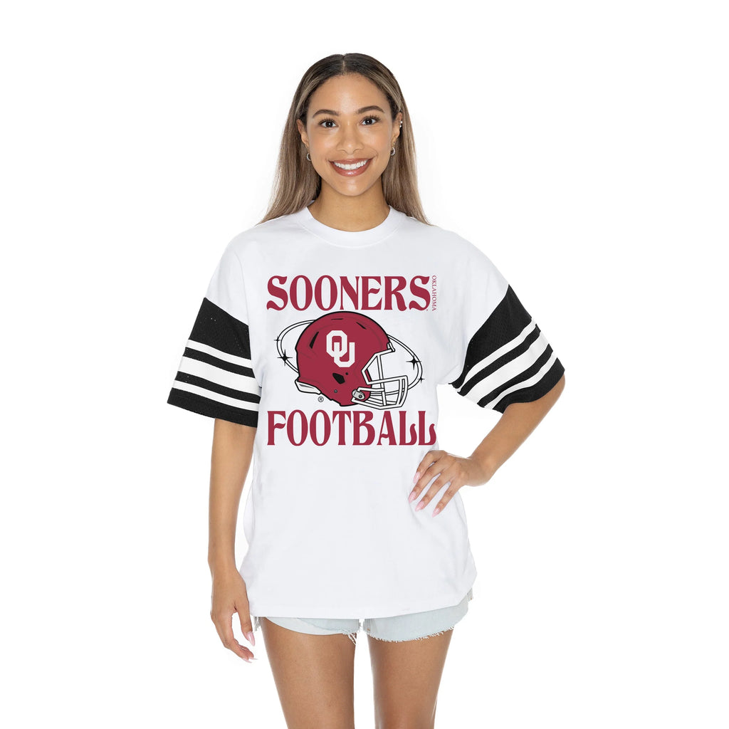 Sooners Oversized Mesh Sleeve Graphic Tee