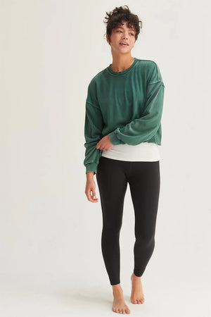 Haltom Cropped Crew Neck Sweatshirt With Raw Hem