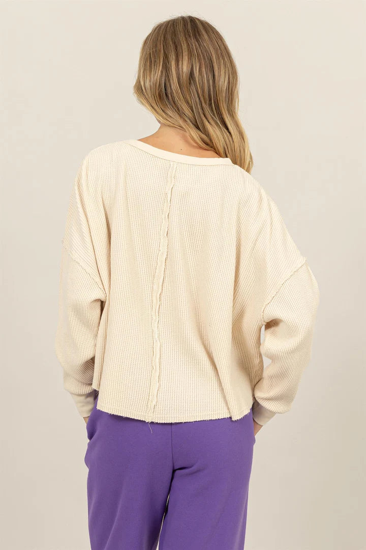 Relaxed Waffle Knit Top