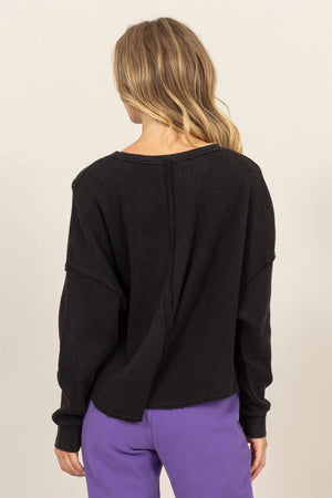 Relaxed Waffle Knit Top