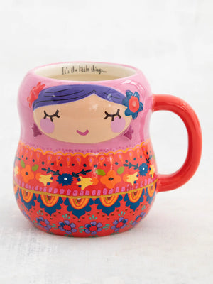 Folk Art Coffee Mug - Vera The Nesting Doll by Natural Life