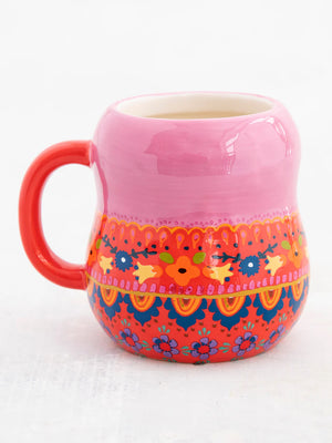 Folk Art Coffee Mug - Vera The Nesting Doll by Natural Life