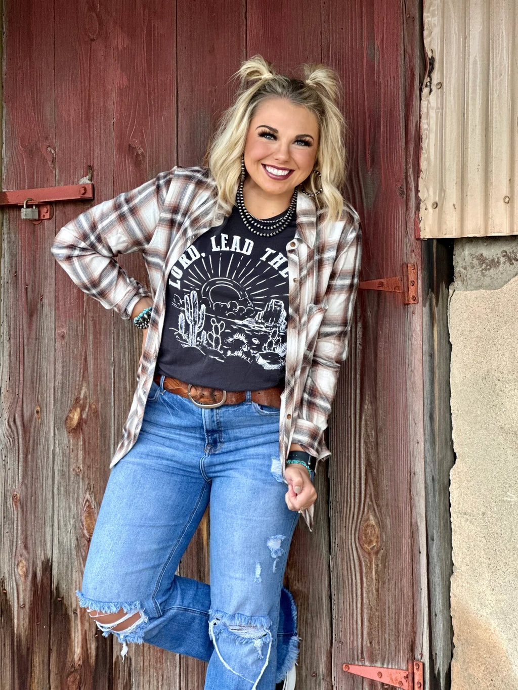 Carter Clay Flannel Top by Texas True Threads