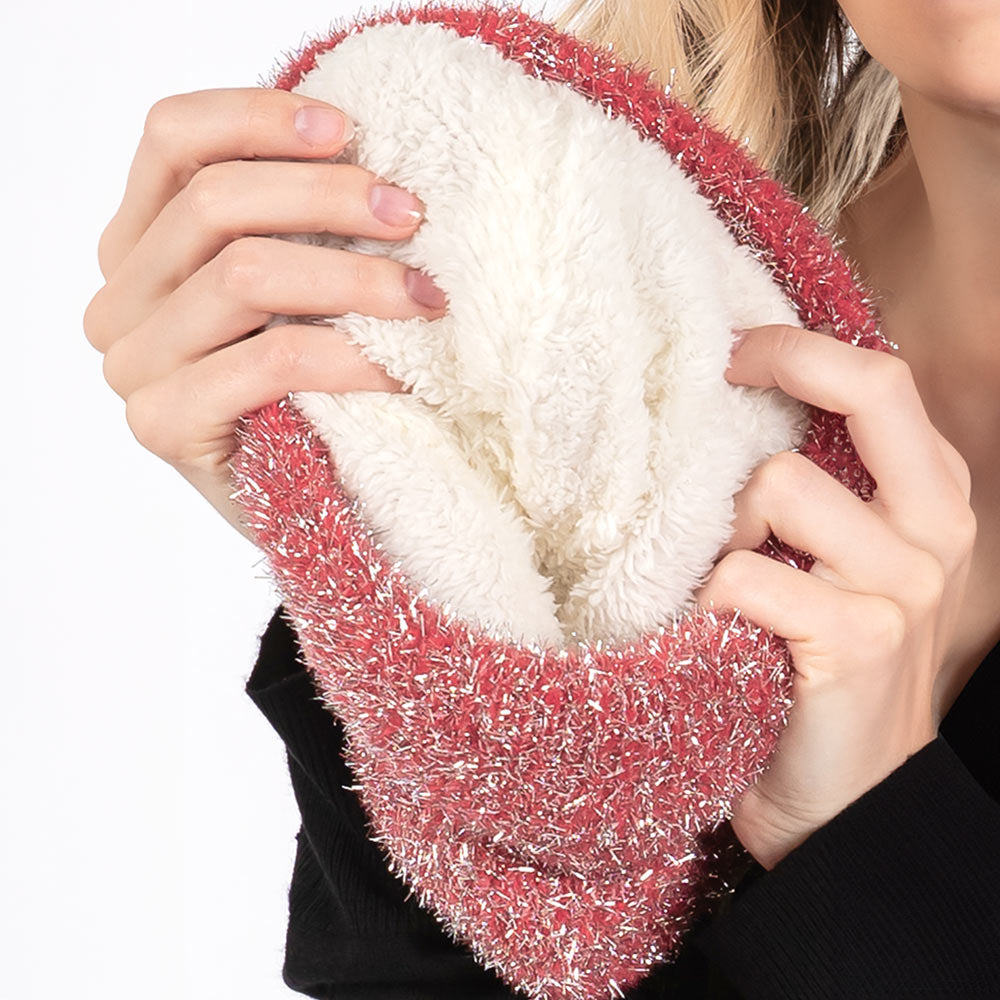 Lurex Mixed Pom Pom Beanie Hat