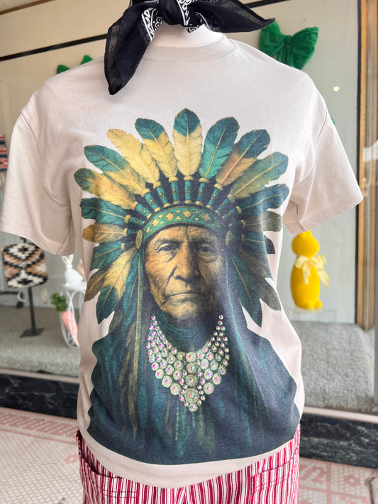 Indian Rhinestone Graphic Tee