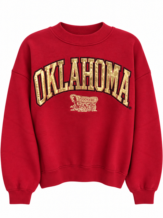 OU Stadium Oklahoma Gold Shine Fleece Sweatshirt