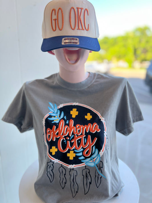 CJ OKC Gray Thunder Dreamcatcher Graphic Tee