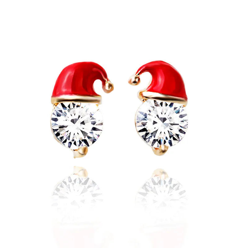 Rhinestone Stocking Stud Earrings