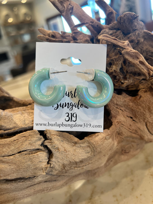 Chubby Iridescent Hoop Earrings