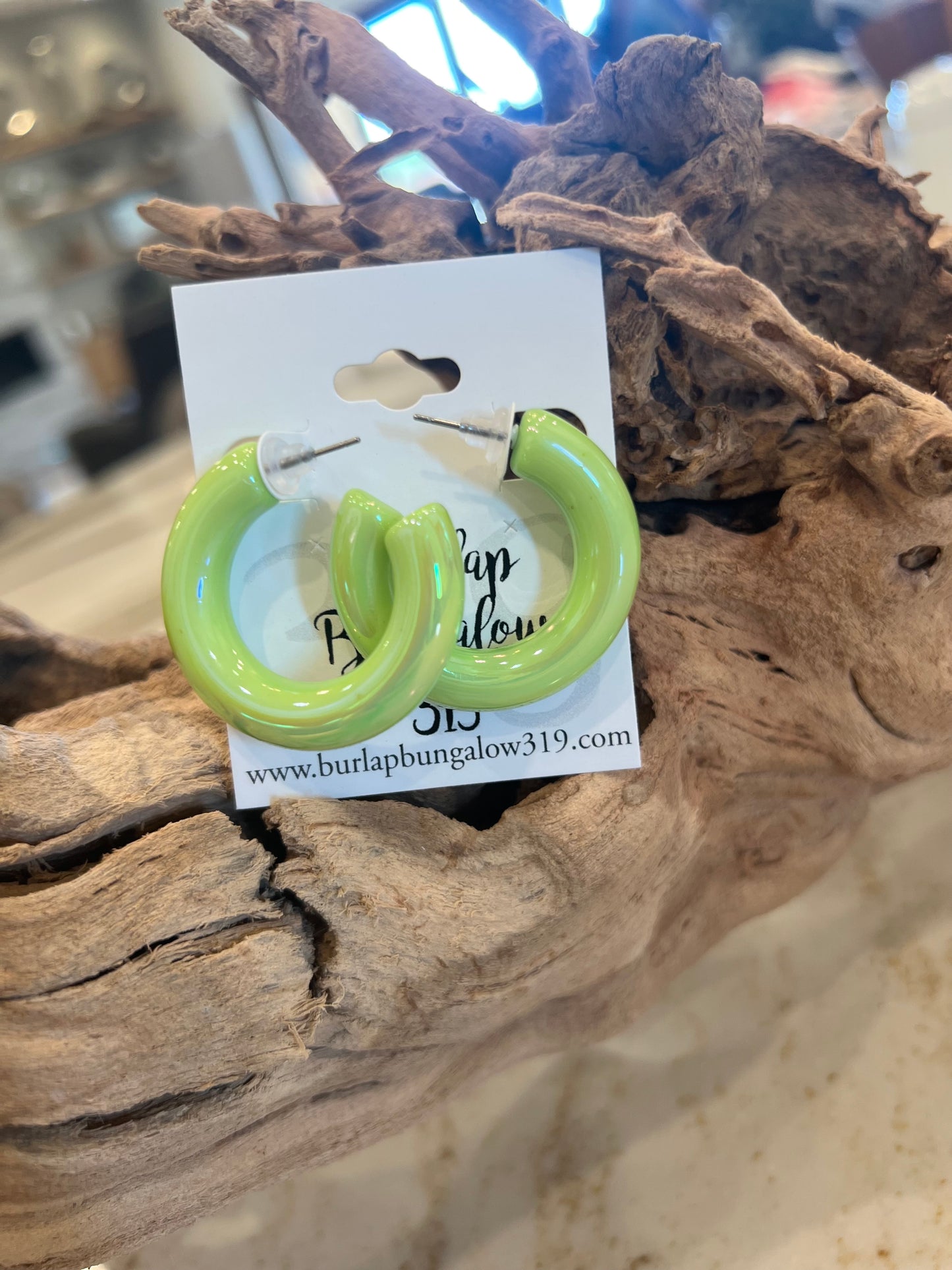 Glimmer Iridescent Hoop Earrings