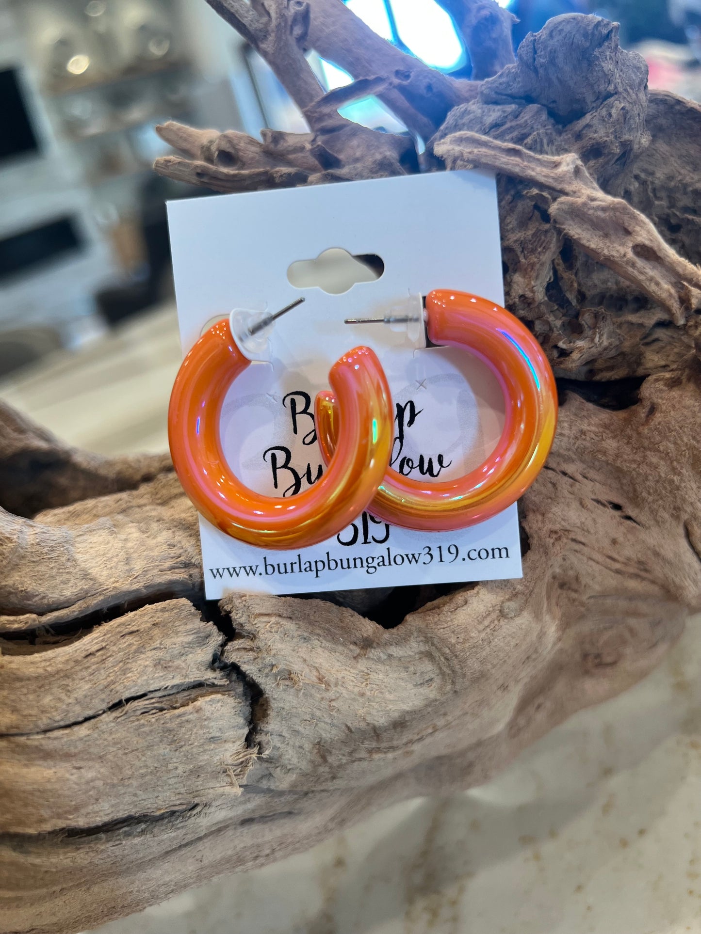 Glimmer Iridescent Hoop Earrings