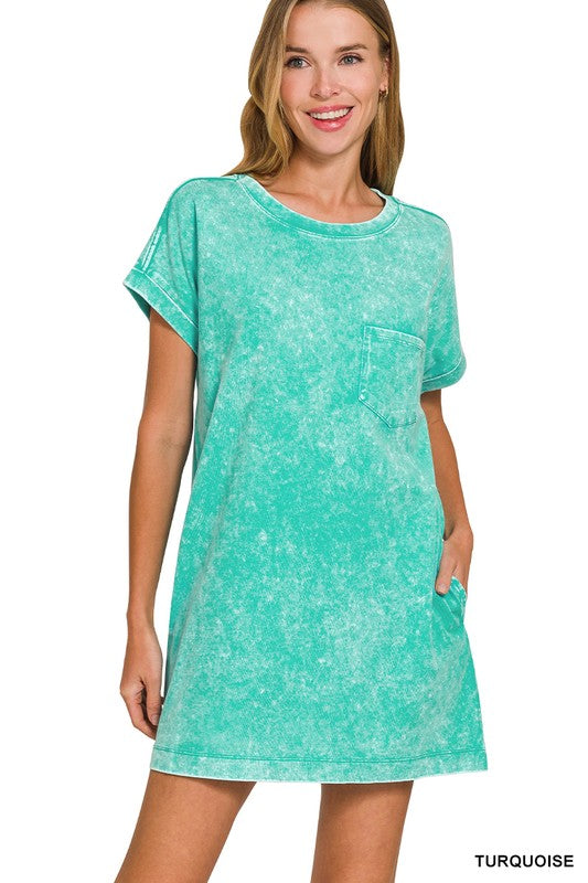 Zenana Washed T-Shirt Dress