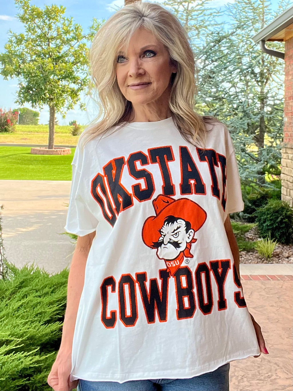 BB OSU Rhinestone Graphic Top