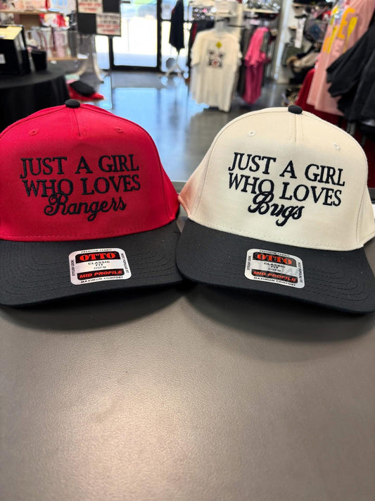 Just A Girl Who Loves Embroidered Trucker Hats