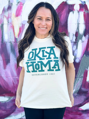 Oklahoma Block Letters Graphic Tee by Calamity Jane's Apparel