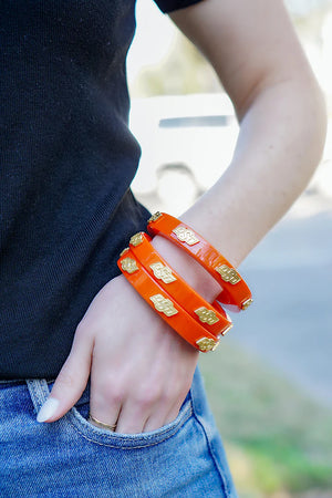 Oklahoma State Cowboys Resin Logo Bangle in Orange