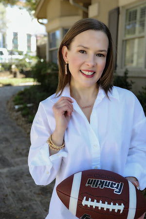 Oklahoma Sooners Enamel Script Earrings in Crimson